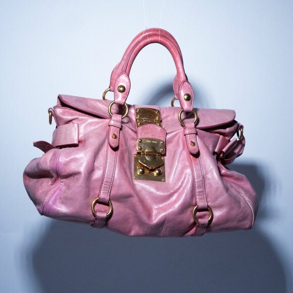 Miu Miu Vitello Lux Bow Bag - Picture 1 of 8